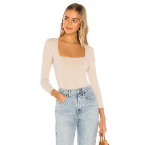 Free People Truth Or Square Bodysuit in Nude Small New
